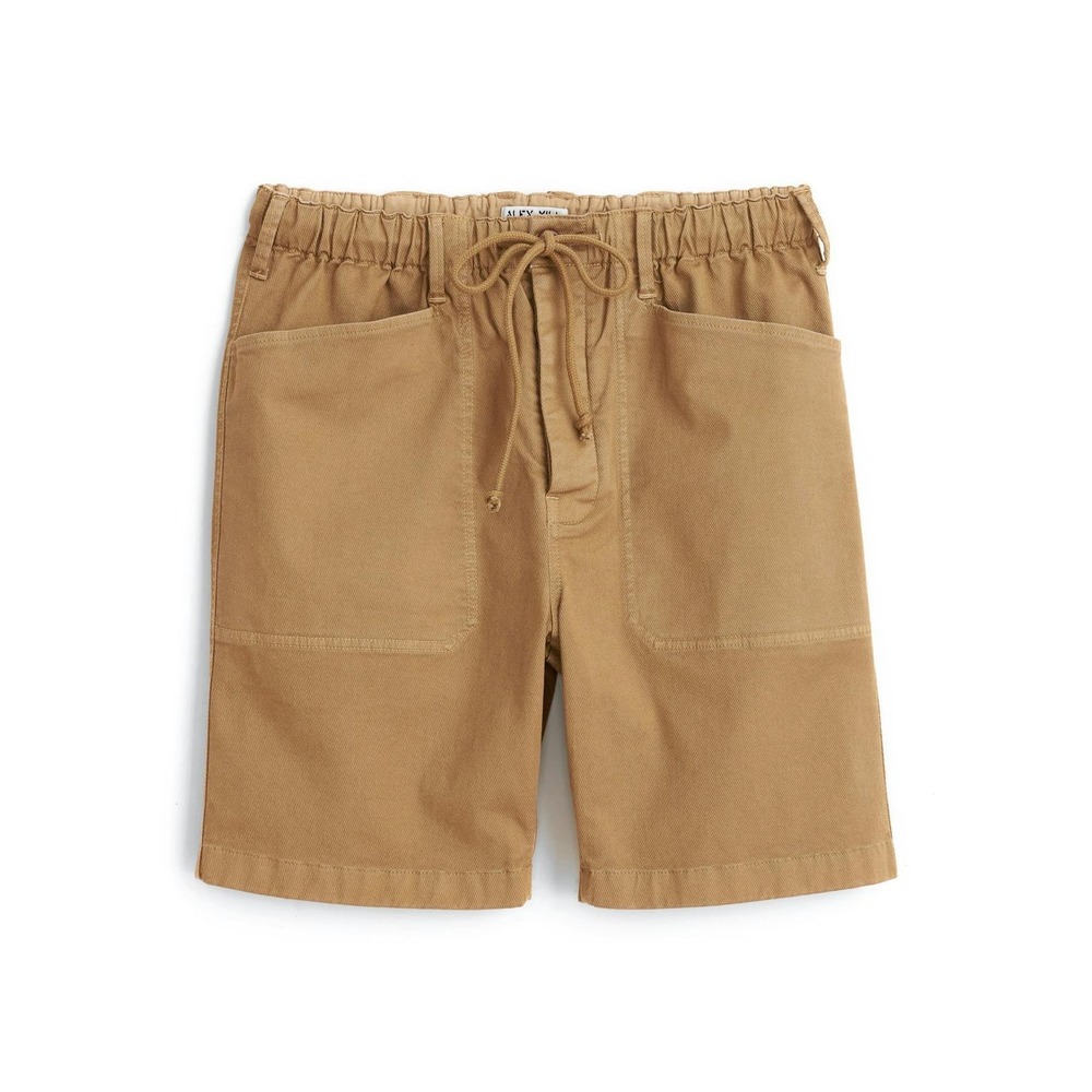 Alex Mill Men's Shorts Pull on Button Fly 8" warm Khaki Medium